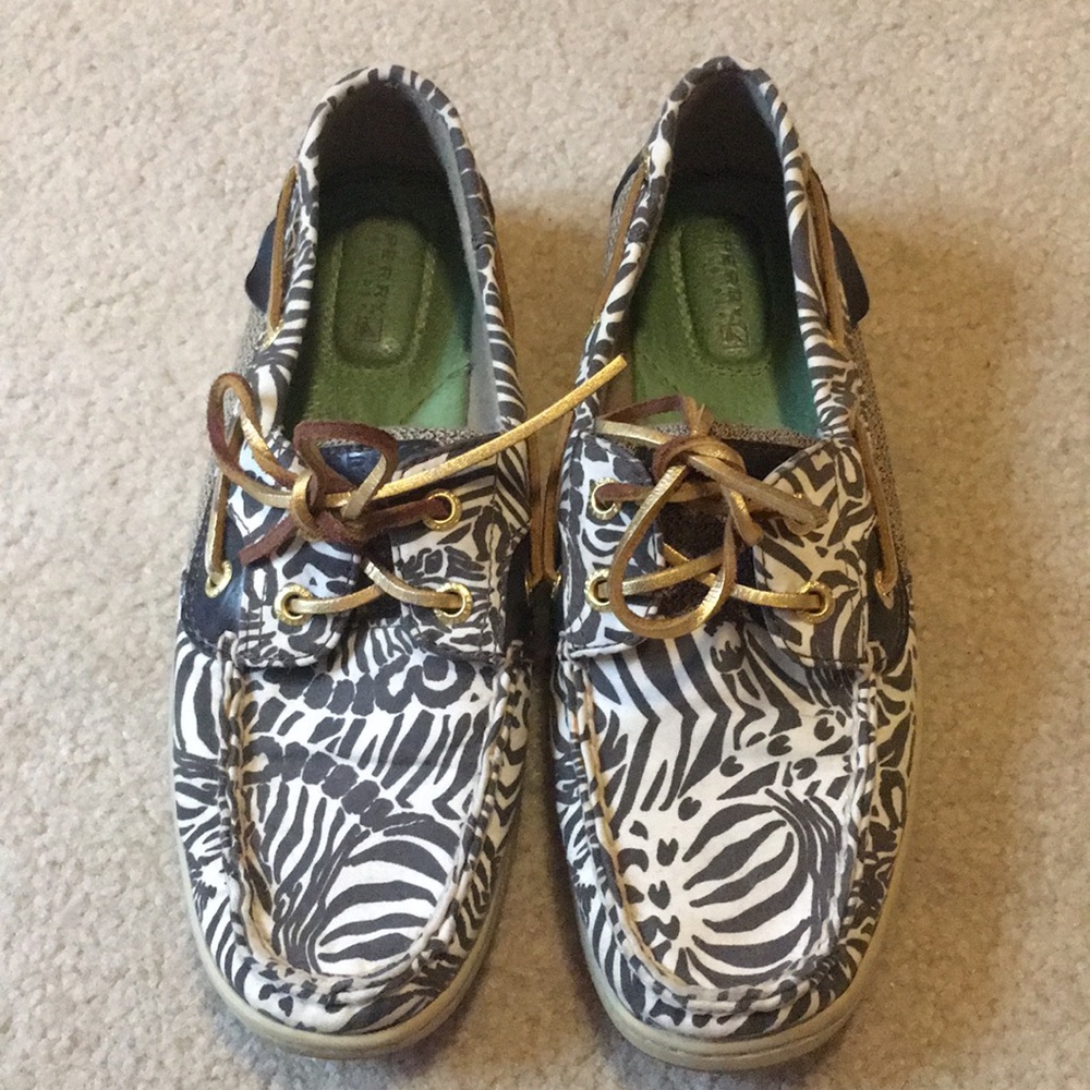 Zebra Print Sperrys